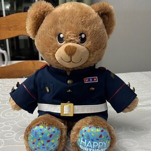 Build A Bear USA Blue Military Bear